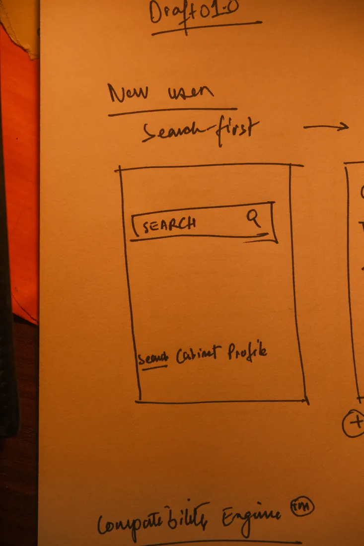 Search-first flow sketch